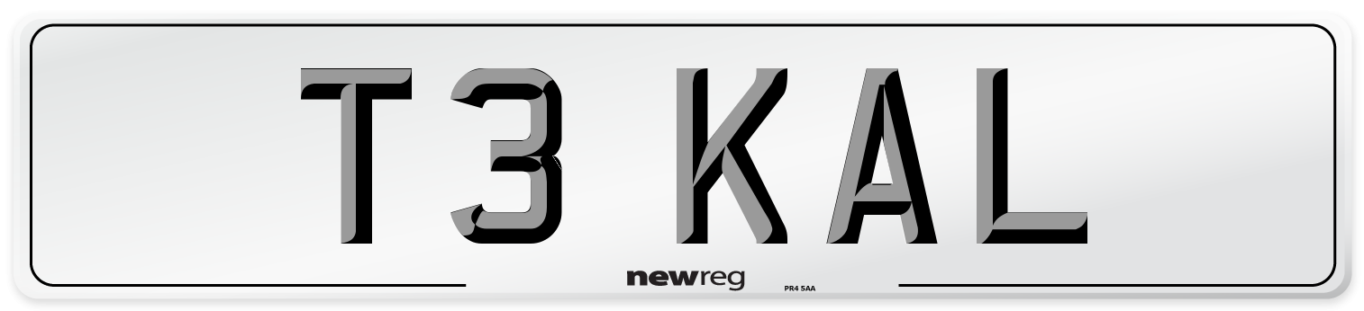 T3 KAL Front Number Plate