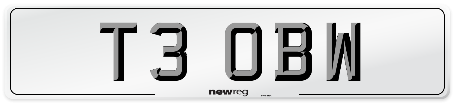 T3 OBW Front Number Plate