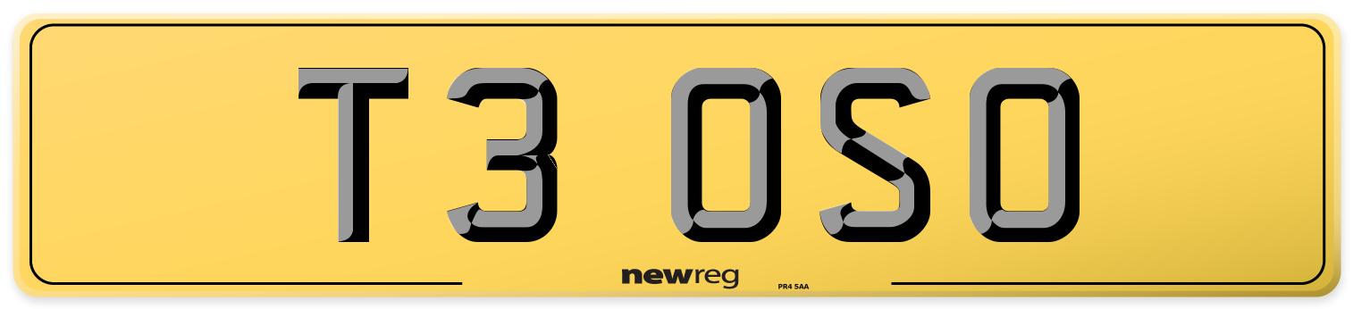 T3 OSO Rear Number Plate
