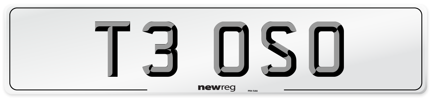 T3 OSO Front Number Plate