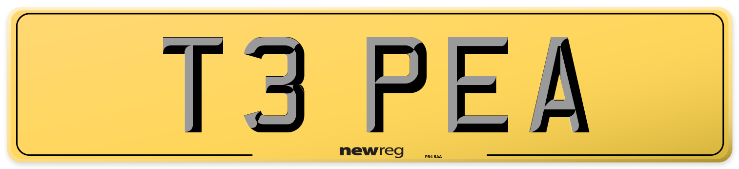 T3 PEA Rear Number Plate