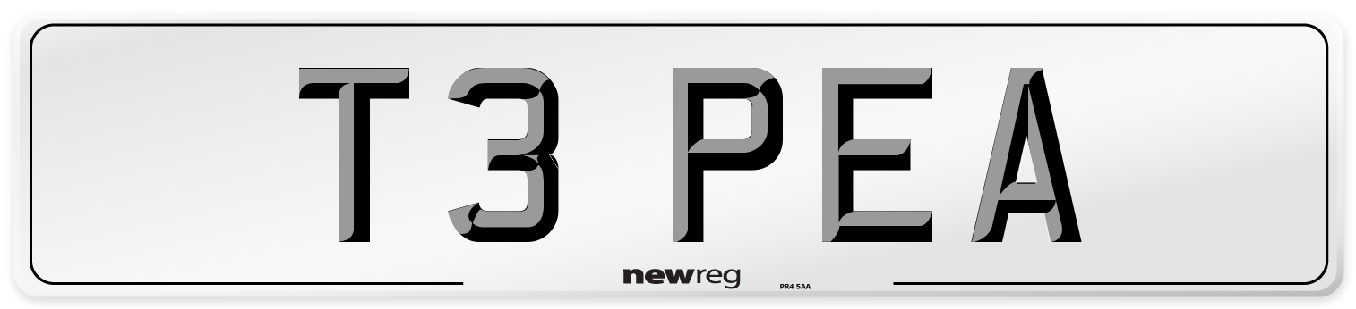T3 PEA Front Number Plate