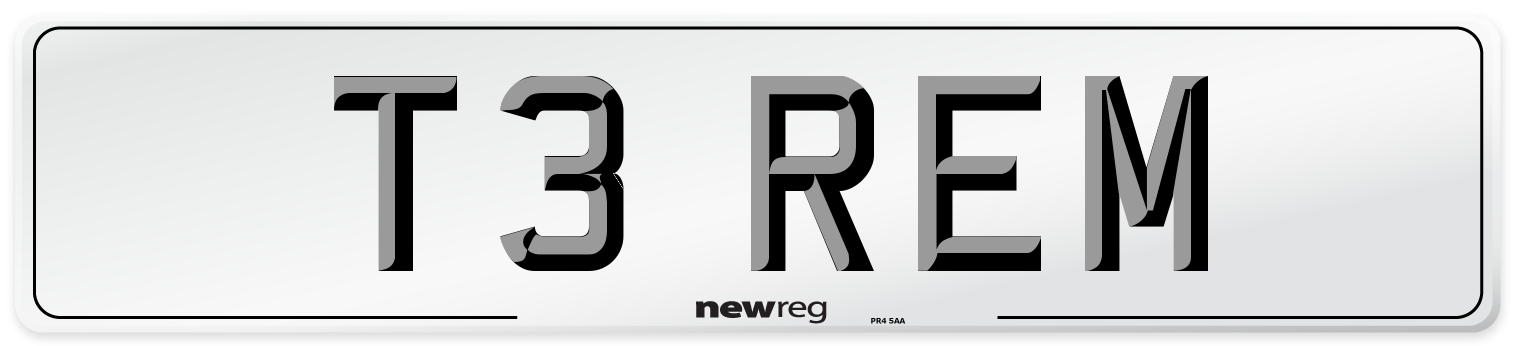 T3 REM Front Number Plate