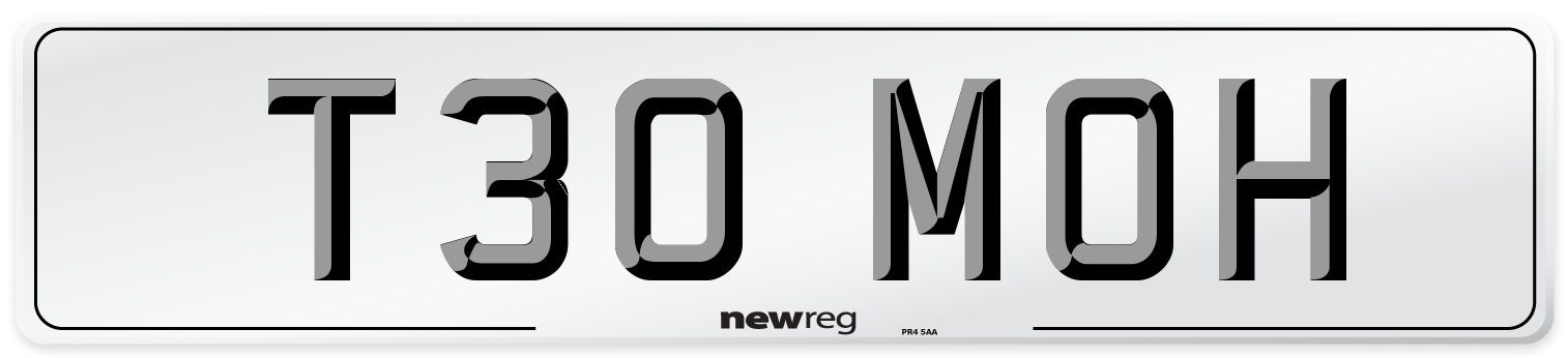 T30 MOH Front Number Plate