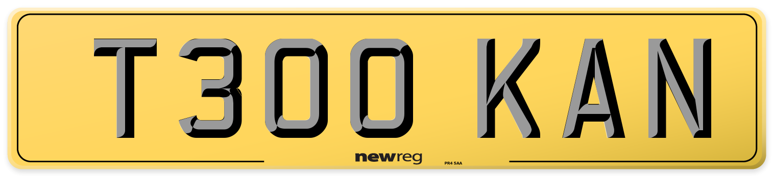 T300 KAN Rear Number Plate