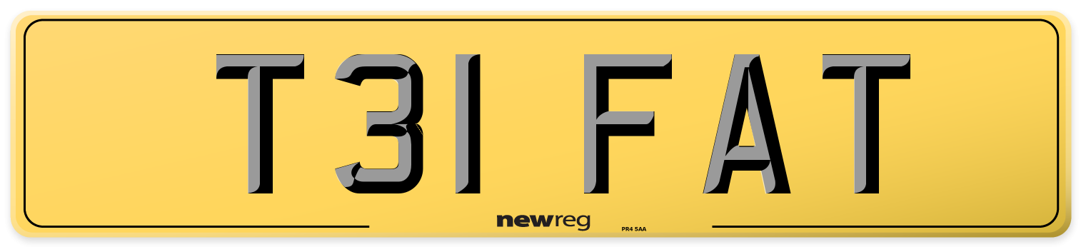 T31 FAT Rear Number Plate