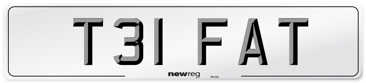 T31 FAT Front Number Plate