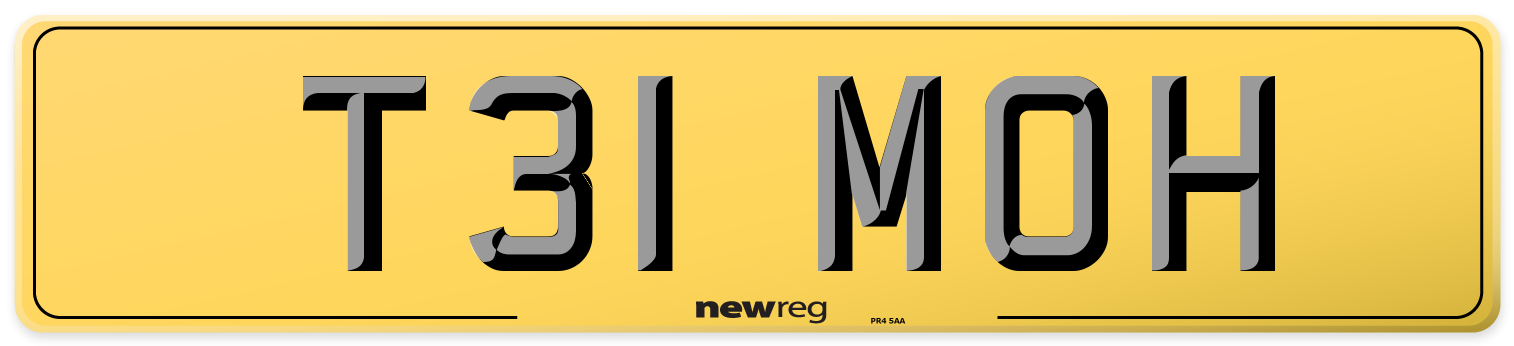 T31 MOH Rear Number Plate