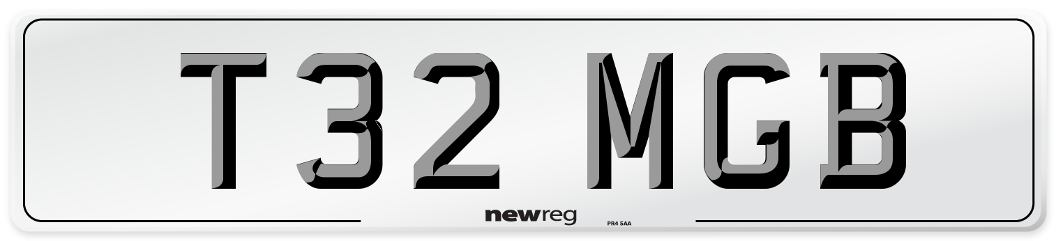 T32 MGB Front Number Plate