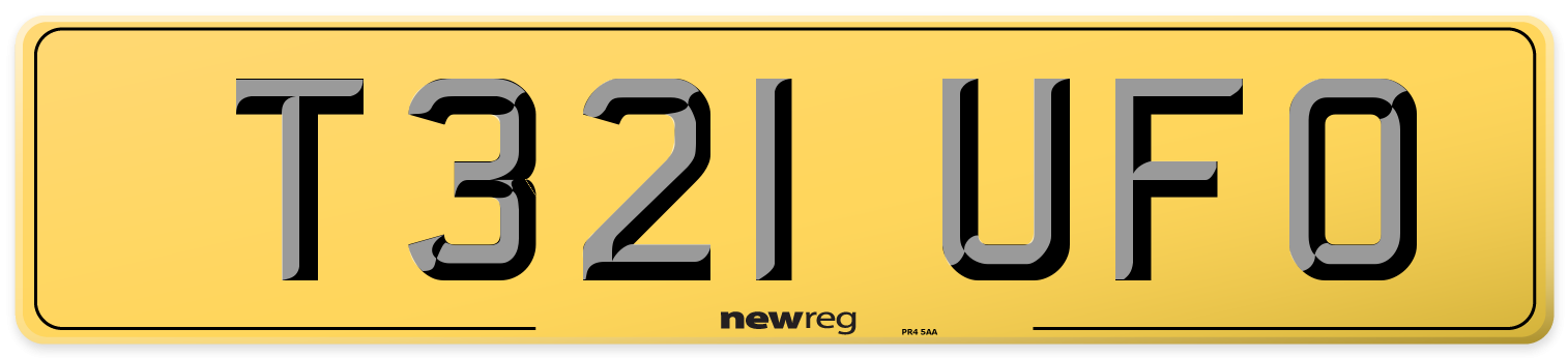 T321 UFO Rear Number Plate