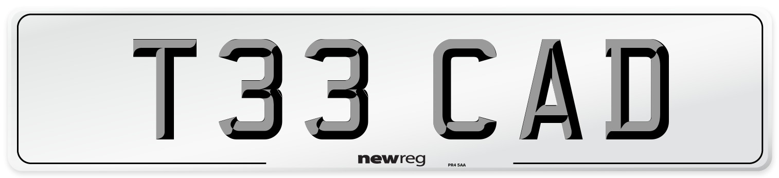 T33 CAD Front Number Plate
