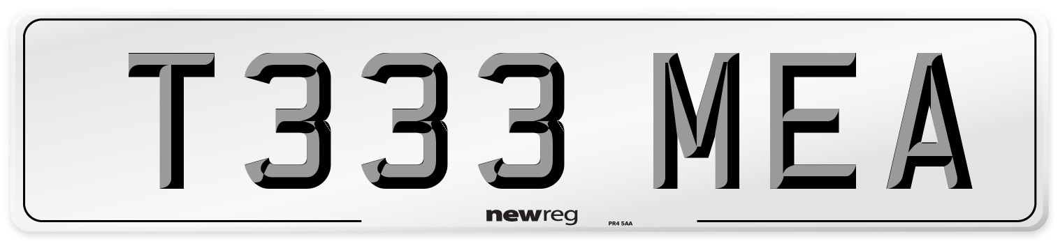 T333 MEA Front Number Plate