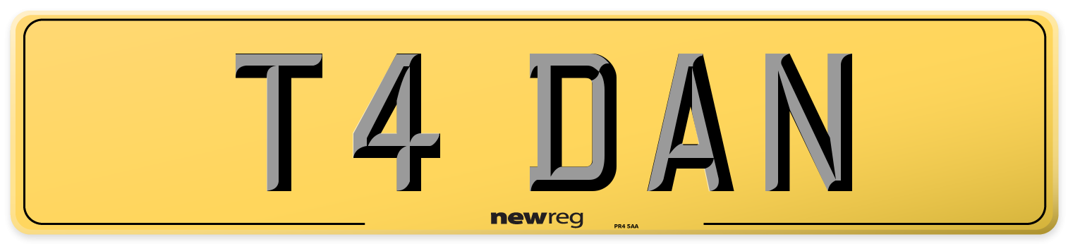 T4 DAN Rear Number Plate