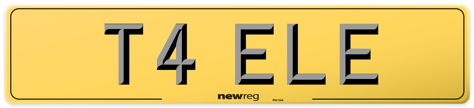 T4 ELE Rear Number Plate