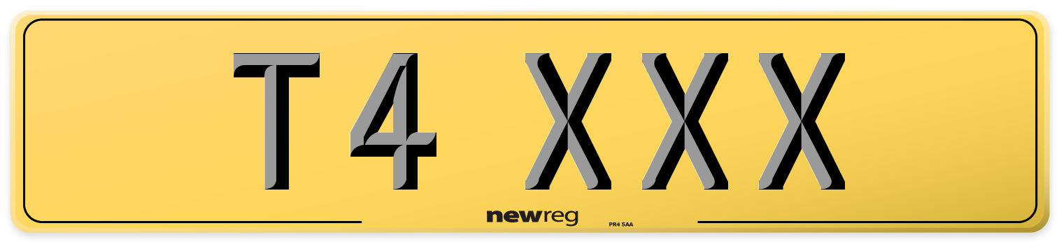 T4 XXX Rear Number Plate