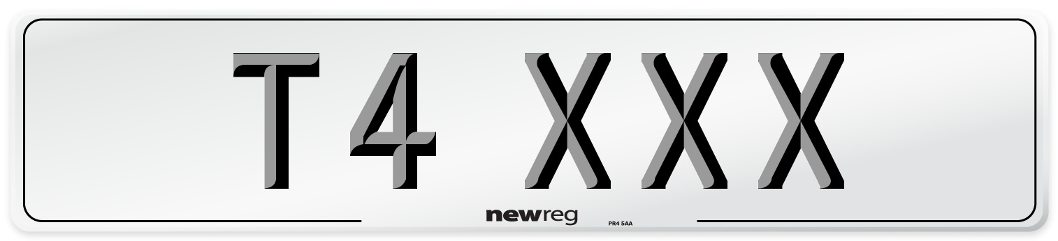 T4 XXX Front Number Plate