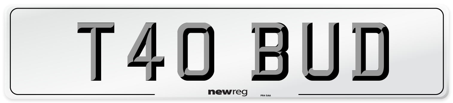 T40 BUD Front Number Plate