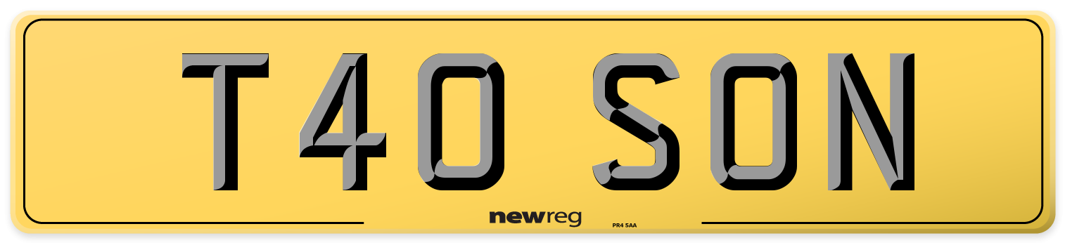 T40 SON Rear Number Plate