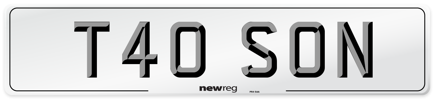 T40 SON Front Number Plate