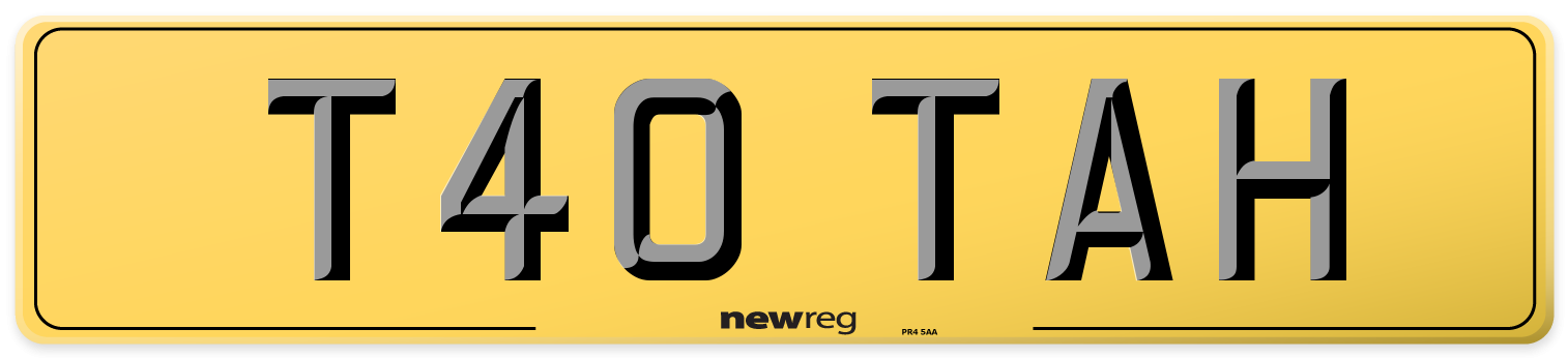 T40 TAH Rear Number Plate