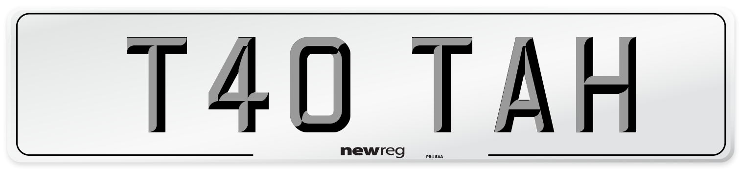 T40 TAH Front Number Plate