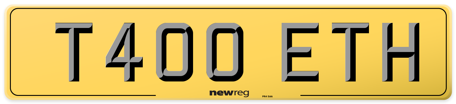 T400 ETH Rear Number Plate