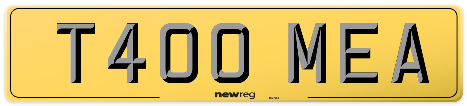 T400 MEA Rear Number Plate