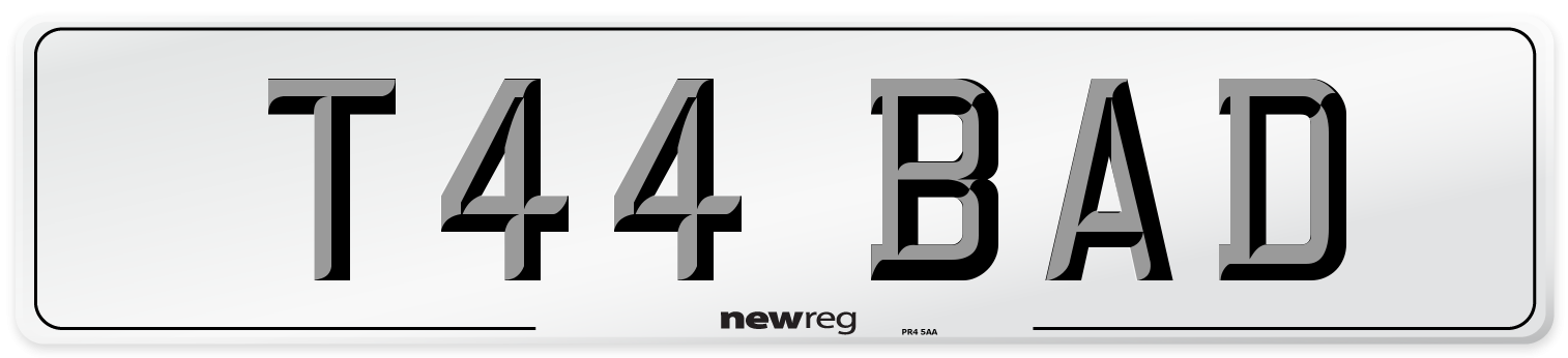 T44 BAD Front Number Plate