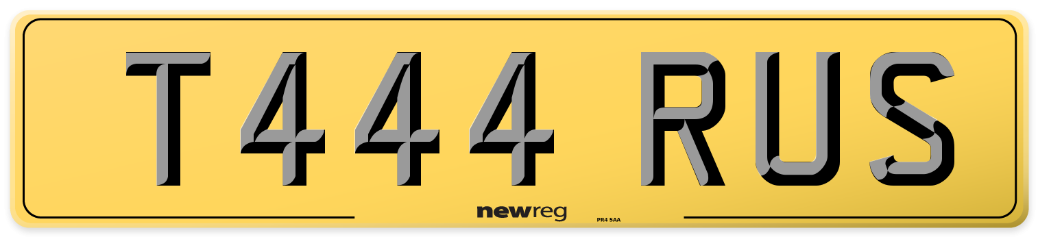 T444 RUS Rear Number Plate