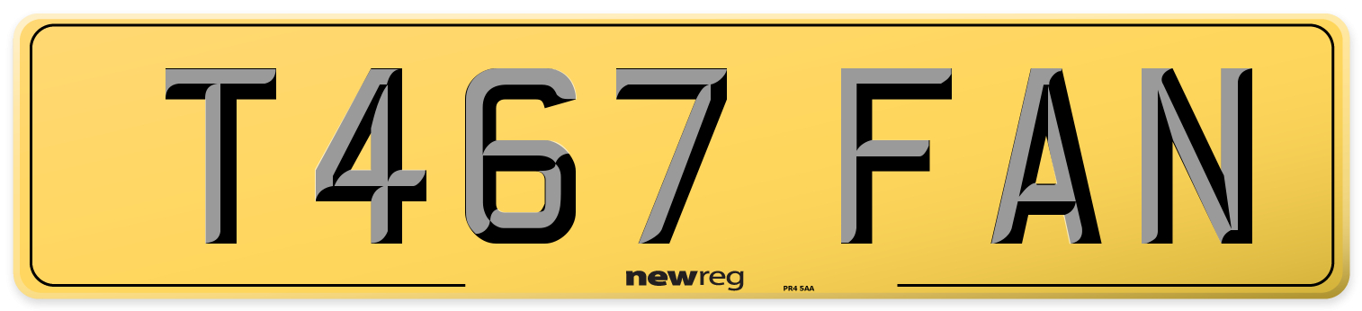 T467 FAN Rear Number Plate