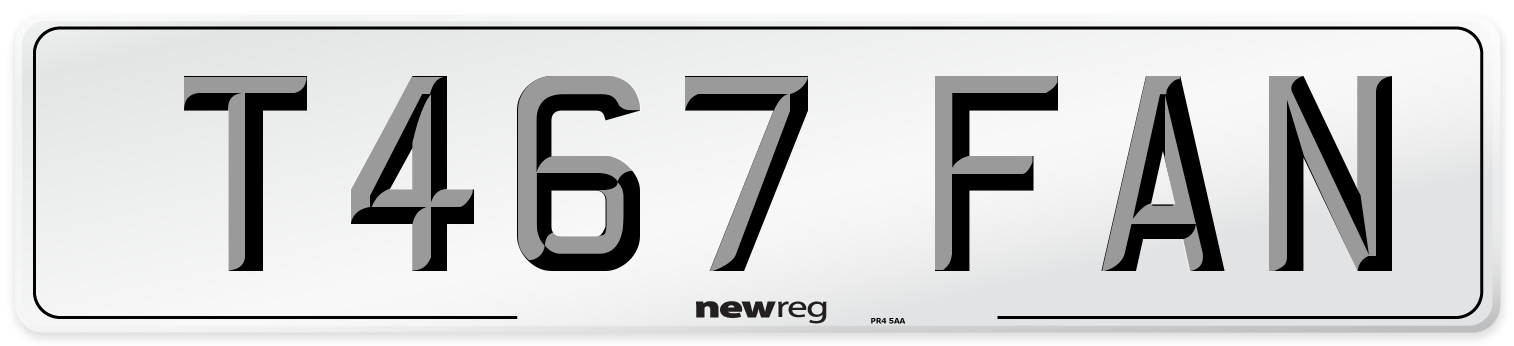 T467 FAN Front Number Plate
