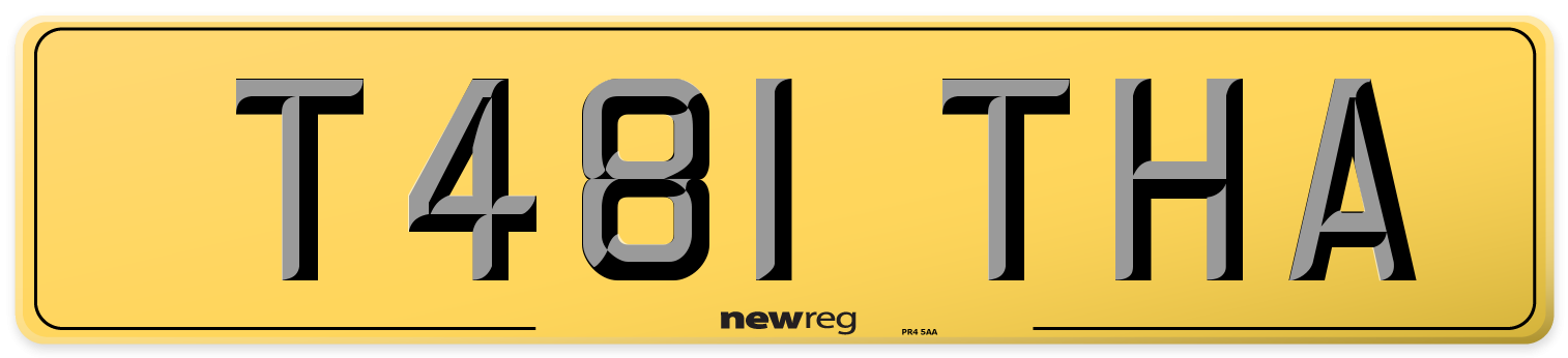 T481 THA Rear Number Plate
