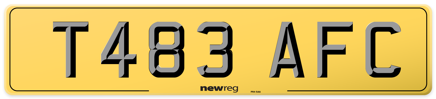 T483 AFC Rear Number Plate