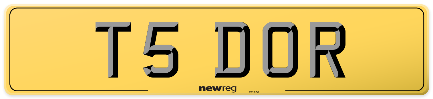 T5 DOR Rear Number Plate