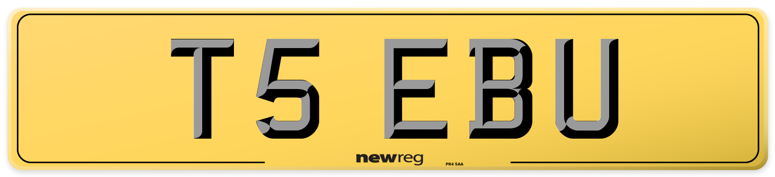 T5 EBU Rear Number Plate