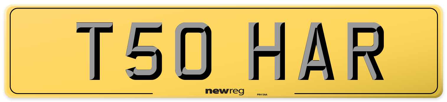T50 HAR Rear Number Plate