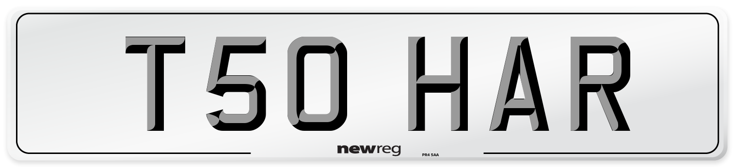 T50 HAR Front Number Plate