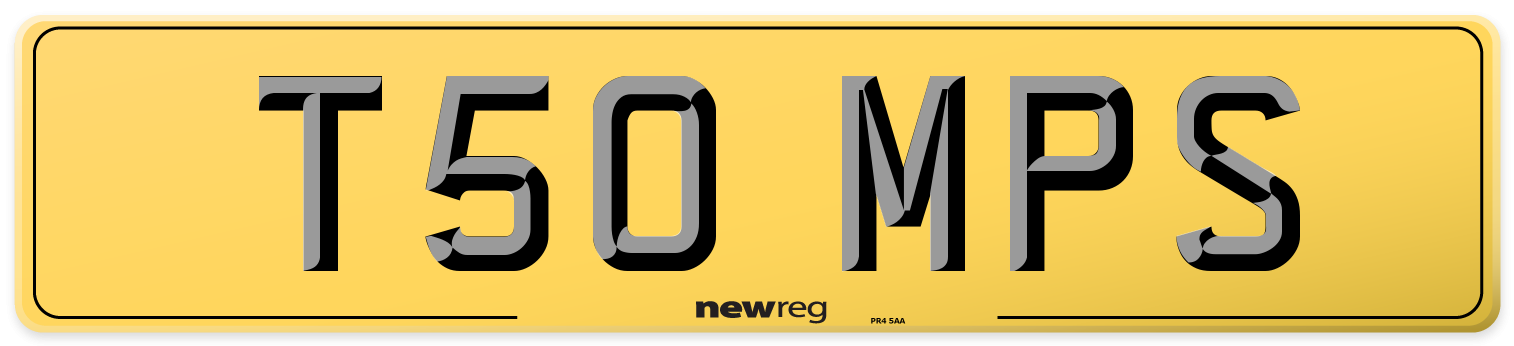 T50 MPS Rear Number Plate