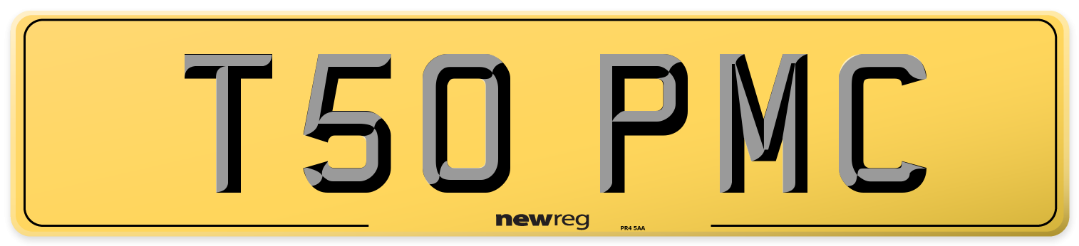 T50 PMC Rear Number Plate