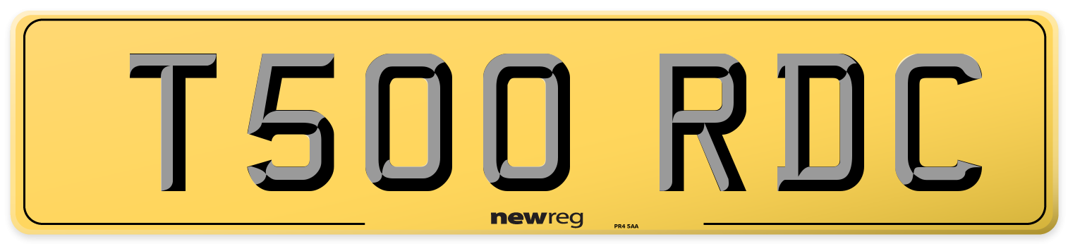 T500 RDC Rear Number Plate