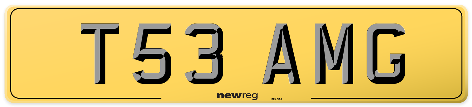 T53 AMG Rear Number Plate