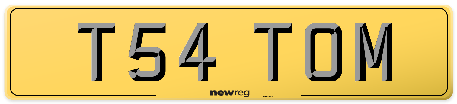T54 TOM Rear Number Plate