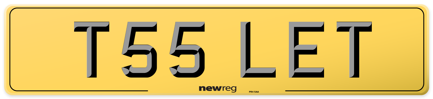 T55 LET Rear Number Plate