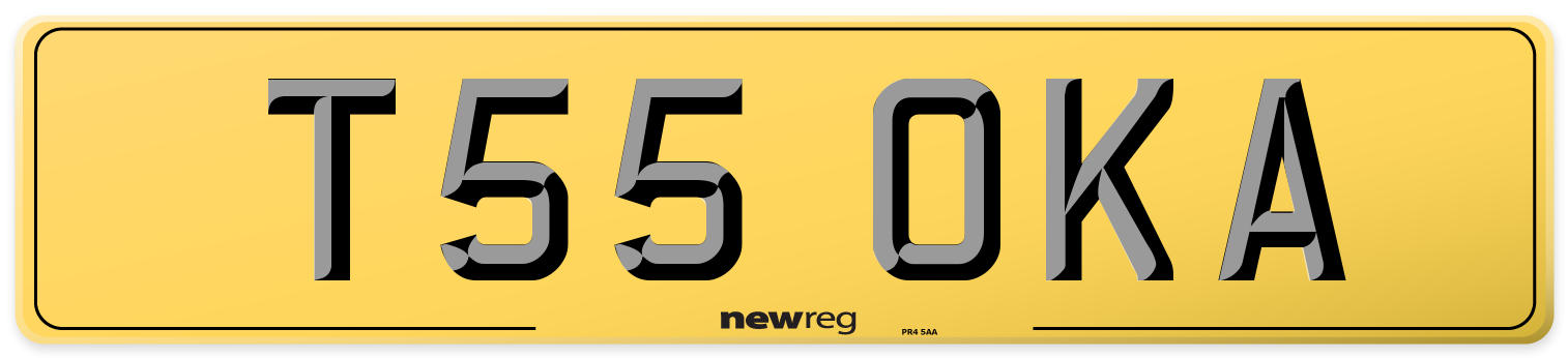 T55 OKA Rear Number Plate