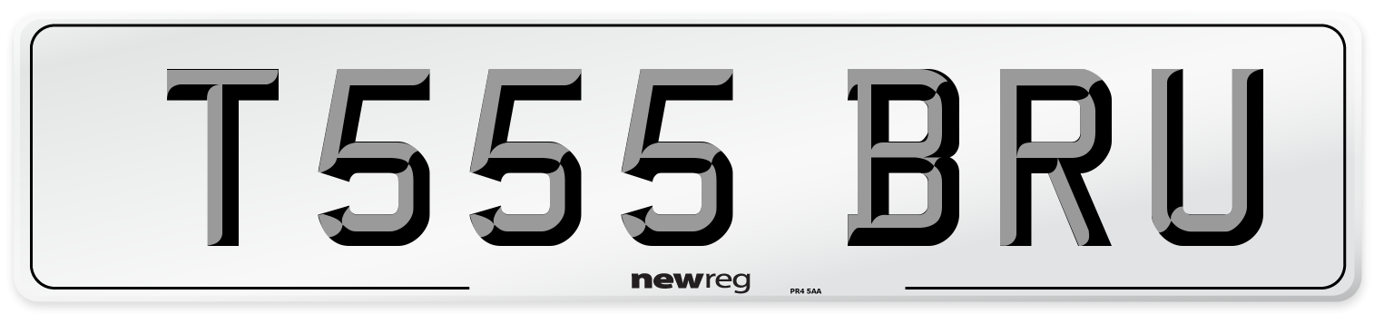 T555 BRU Front Number Plate