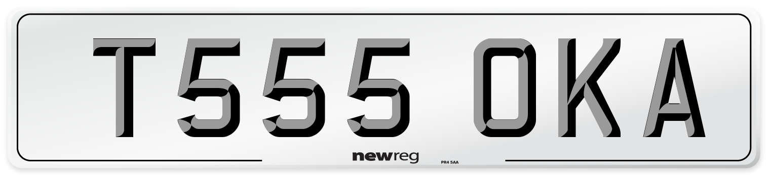 T555 OKA Front Number Plate