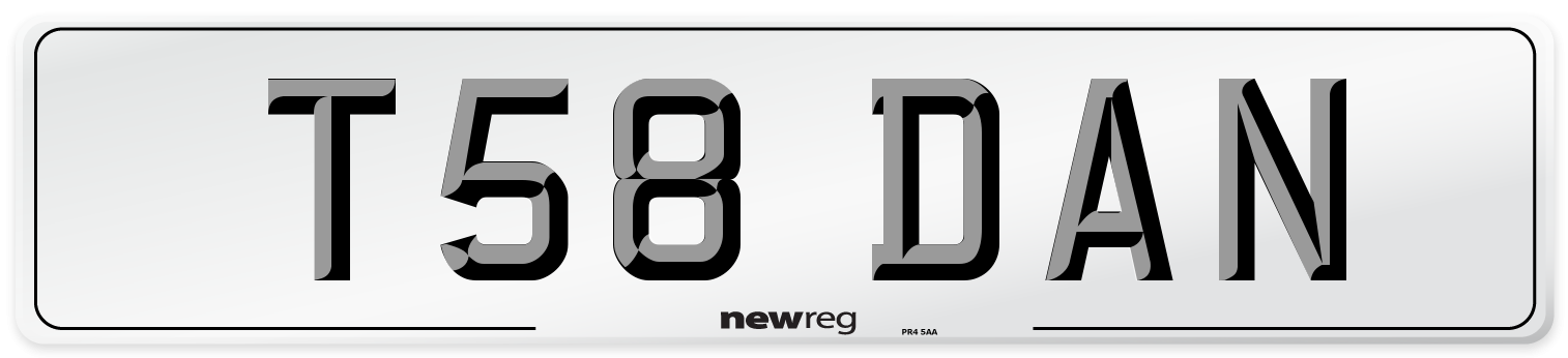 T58 DAN Front Number Plate