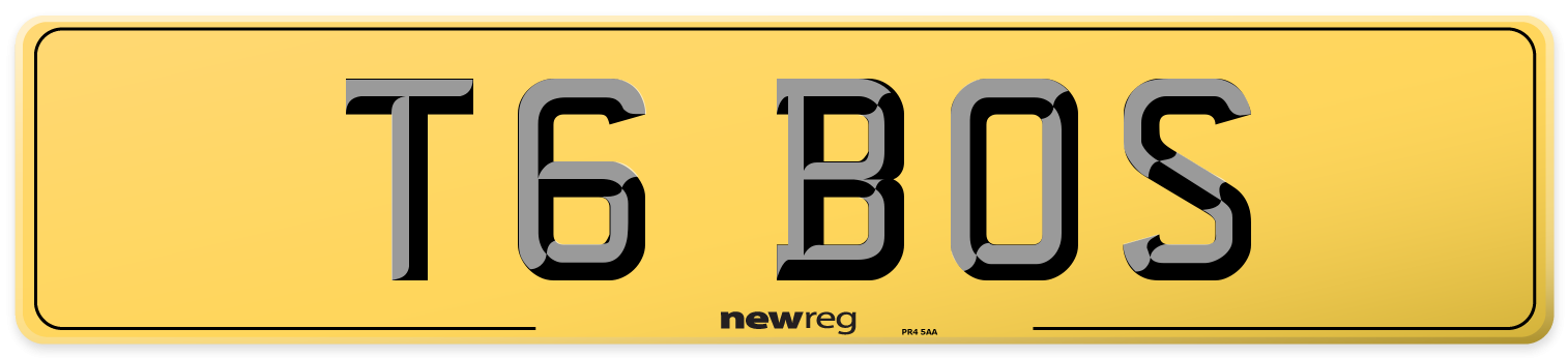 T6 BOS Rear Number Plate