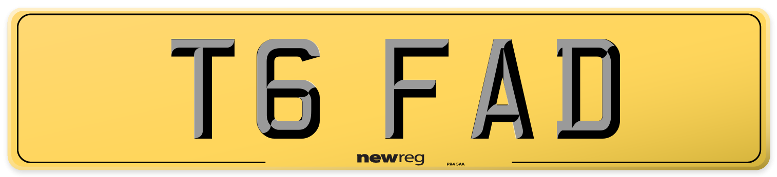 T6 FAD Rear Number Plate