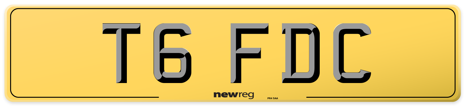 T6 FDC Rear Number Plate